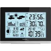 Technoline weerstation - WS 6762 - 158x113x40mm - zwart/zilver - met 1 buitensensor 30m - TL-WS6762