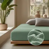 Dreamhouse Mousseline Hoeslaken Katoen Mousseline - Groen 160 x 200 cm