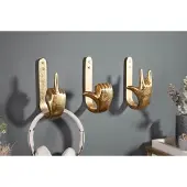 Invicta Extravagante kapstokken FINGERS goud set van 3 wandkapstokken - 40917