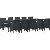 vidaXL Tuin Eettafel Set 11 st Antraciet en Crème