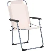 Beliani GALATSI - Tuinstoel set van 4 - Beige - Staal