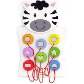 Viga Toys Wandspeelbord Zebra 36 X 55 Cm Wit
