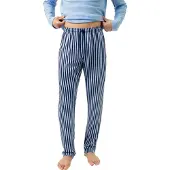 Mey Pyjamabroek 'Graphic Stripes' blauw / wit