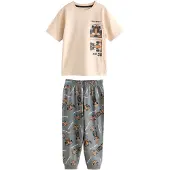 Next Nachtkledij beige / donkergrijs / oranje / zwart