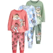 Next Nachtkledij 'Snuggle' lichtblauw / pastelgroen / rood / zwart