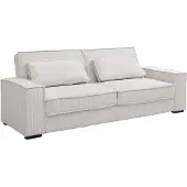 Vente-unique Driezitsslaapbank van beige ribfluweel FINORO