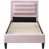 Vente-unique Bedframe stof roze 90 x 190 cm MACHUPIO
