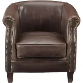 Vente-unique Clubfauteuil van leer met lived-in uiterlijk ENGUERRAND
