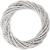 Clayre & Eef Witte rieten rand, diameter 40x7 cm – decoratie voor muren, deuren en tafels