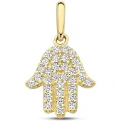 New Bling - 9NBG-0938 - 14K geelgouden hanger – Nazar oog – met zirkonia