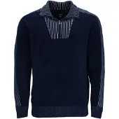 Hajo Trui 'Chenille' blauw / wit