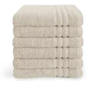 Byrklund handdoeken 70x140 - set van 5 - 100% Katoen - Hotelkwaliteit - Zacht en Absorberend - Beige / Zand
