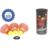 Speedminton FUN Speeder Tube - 3 stuks - speedbadminton - crossminton - speed air badminton shuttle - Rood