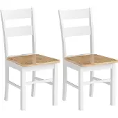 HOMCOM Eetkamerstoel Rubberhout 50,5L x 40B x 88,5H cm Eiken