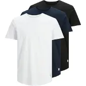Jack & Jones Shirt 'JJENoa' marine / zwart / wit