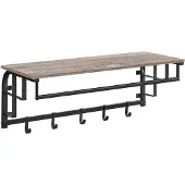 Songmics Wandkapstok – Met 5 haken – Zwart