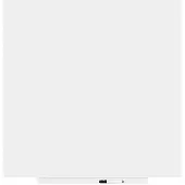 Rocada whiteboard SKIN COLOUR, frameloos, modulair, staand/landschap formaat, magnetisch, opbergbak, B 1000 x H 1000 mm, gelakt staal, signaalwit RAL 9003