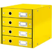 Leitz Click + Store, 4 lades, plat, geel