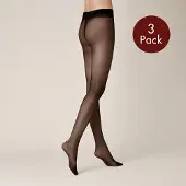 Kunert Chinchillan Run Stop 20 3-pack Dames Panty - Black - Maat 42-44