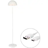 QAZQA Buiten vloerlamp paddenstoel wit oplaadbaar 3-traps dimbaar - Keira