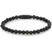 Rebel & Rose Black Rocks RR-60088-B-M Armband 6mm 17,5cm