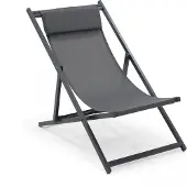 Oviala Santiago Opvouwbare Ligstoel – Antraciet – 60x100x85 cm