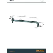 Hotbath Wandarm cobber 40 cm mat wit