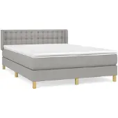 Syfax Boxspring met matras stof lichtgrijs 140x190 cm
