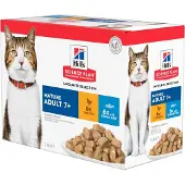 Hill's Pet Nutrition Mature Adult 7+ nat kattenvoer met kip en vis maaltijdzakje combipack 1 doos (12 x 85 g)