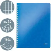 Leitz WOW schrift formaat 21 x 297 cm( A4) geruit 5 mm blauw