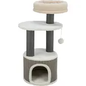 Trixie krabpaal marco wit/beige - 38x38x85 cm - Speelgoed kat
