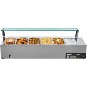 Vevor Commerciële Voedselverwarmer met 6 Bakjes (5 Qt / 1/3 Grootte Elk)