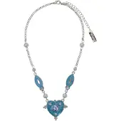Behave Korte Ketting - Blauwe Hart Hanger - Nikkelvrij - Verstelbaar