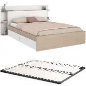 Vente-unique Bedframe hout natuurlijk licht 140 x 200 cm,