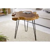 Invicta Unieke bijzettafel WILD 50cm teakhouten salontafel - 38243