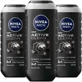 Nivea 3x Douchegel Active Clean 250 Ml