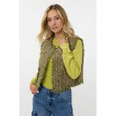 Esqualo Gilet Tweed Multi Color Maat: 40 | Gilets Outlet | Dames | Groen