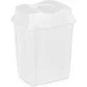 Orion - Plastic Prullenbak - 16L - Wit - Uitschuifbaar Deksel