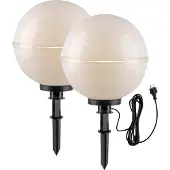 JUST LIGHT Hemi sfeerlamp, grondspies, 2-pak Ø 40cm