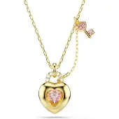 Swarovski Ketting goud / rosa / transparant