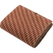 David Fussenegger MERANO wool-blend throw Pied de Poule (GRS) terracotta 200x160cm