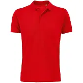 Sols Heren Planet Pique Organisch Poloshirt (Rood)