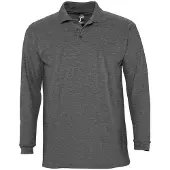 Sols Heren-Winter II Poloshirt met lange mouwen van Piqué katoen (Houtskool mergel)