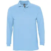 Sols Heren-Winter II Poloshirt met lange mouwen van Piqué katoen (Sky)