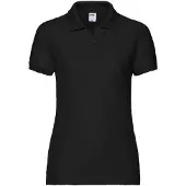 Fruit Of The Loom Vrouwen Dames-Fit 65/35 Poloshirt Korte Mouwen (Zwart)
