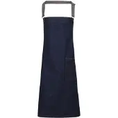 Premier Unisex Volwassenen District Waxed Look Denim Bib Apron (Zwarte denim)