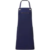 Premier Unisex Volwassenen Gerst Duurzaam Volledig Schort met Contraststiksel (Navy/Camel)