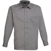 Premier Heren Poplin Formeel Overhemd Met Lange Mouwen (Donkergrijs)