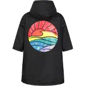 Mountain Warehouse Waterdichte badjas voor kinderen (Jet Zwart)