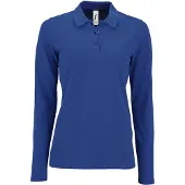 Sols Dames/dames Perfecte Lange Mouw Pique Polo Shirt (Koningsblauw)